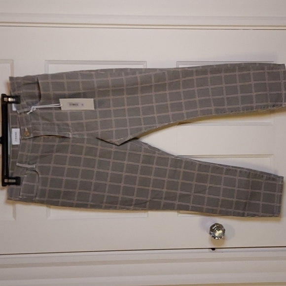 Frame Le High Skinny Crop Plaid Jeans Size 32 - Picture 5 of 13